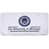 Michigan Wolverines University Seal Silver Mirror License Plate