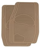 Kraco R3702TAN 2-Piece Rubber and Carpet Mat Set Tan