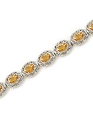 14K White Gold Oval Citrine Bracelet