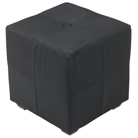 Global Distinctions PC050111BLK Square 17-1/4-Inch-High Micro-Suede Ottoman, Black
