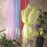 Silk Shawl with Fringe 26-inchx80-inch