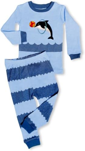 Leveret Little Boy "Jumping Dolphin" 2 Piece Pajama 100% Cotton (6M-7-8 Years)