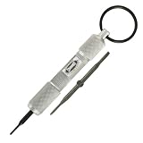 SCREWDRIVER - Commando Mini Precision Pocket Screwdriver with Key Ring and Double Ended Screwdriver Blade (.087 Flat & #0 Phillips Tips) Blade Stores Inside Attractive Clear Anodized Pro Series Handle