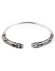 Open Celtic Dragon Cuff Bracelet in Handmade Sterling Silver