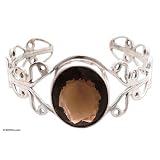 Smoky quartz bracelet, 'Enigma'