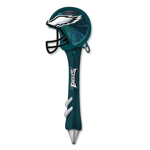 Pack of 6 NFL Philadelphia Eagles Light-Up Mirrored Helmet Office Pens