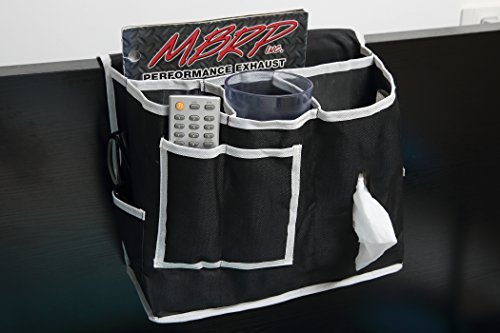 Better Space Polyester Bedside Organizer with Tissue Pocket, Black