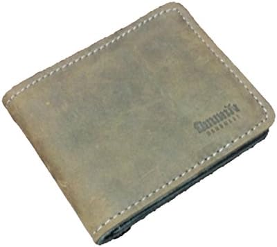 Niyom Nung Genuine Leather Men's Bifold Wallet (Gray Green)