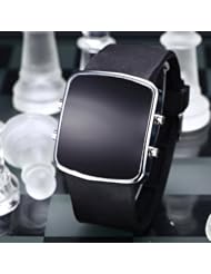 Youyoupifa Black Silicone Black Dail LED Mirror Digital Casual Sports Watch£¨Unisex£©