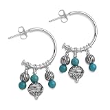 Playful Blue Turquoise Hoop Earrings