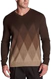 Perry Ellis Men's Argyle Sweater,Chocolate Hthr,Medium
