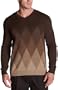 Perry Ellis Men's Argyle Sweater,Chocolate Hthr,Medium