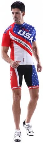 Monton Men's USA Flag Professional Cycling Jersey + Shorts (Xxl)