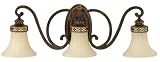Murray Feiss VS11203-WAL Three-Light Edwardian Collection Vanity Strip, Walnut with English Scarvo Glass Shades