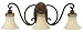 Murray Feiss VS11203-WAL Three-Light Edwardian Collection Vanity Strip, Walnut with English Scarvo Glass Shades