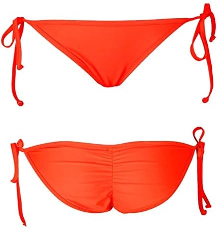POPLife Sexy womens Brazilian String Tie Side Scrunch Ruched Butt Bikini Swimwear Bottom