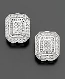 14k White Gold and Diamond Baguette Square Earrings (1 ct. t.w.)