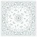Bandanna, 100% Cotton, Paisley White, Premium, 22 x 22 in.