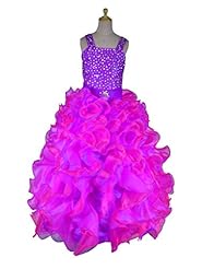 Girls Spaghetti Strap  Crystals Lace  Crystal Organza/Satin Floor Length  Ball Gown Flower-Girl Dress/Pageant Dress/Party Dress/Wedding Dress  With Rhinestones