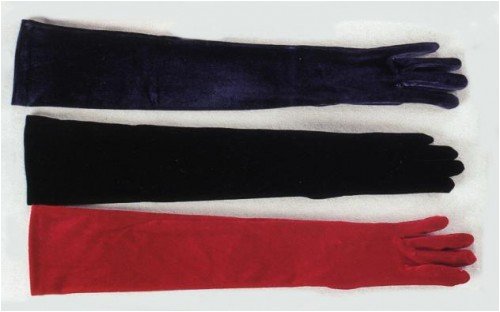 ein Paar lila Samt Handschuhe Zubehör