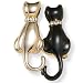 Jewelry : Crystal Double Cat Goldtone Pin