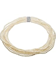 Freshwater Cultured Pearl 7-Strand Necklace in Sterling Silver ( 17 inch-27 inch )