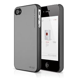 elago S4 Slim Fit 2 Case for iPhone 4/4S - Semigloss Metalic Dark Gray + HD Professional Extreme Clear film