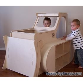 Bulldozer Toy Box - Amazing Design- All Hardwood! by TexasToyBoxes