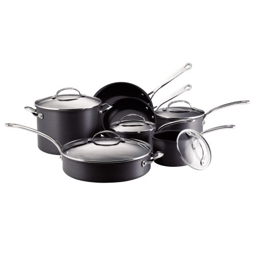 KitchenAid Gourmet Reserved 12-Piece Hard-Anodized Cookware Set, Black