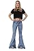 Glamour Outfitters 60s 70s Light Wash Flares Faded Bell-Bottom Flared Jeans - Blue
