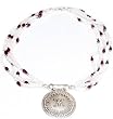 Silver Gemstone Necklace Multi Gem Jewelry 19 inches (snklc092)