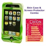 Apple iPhone 3G Silicone Skin Case & Screen Protector Combo (Tie Dye) (Green)