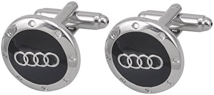 SamWay Silver & Black Audi Logo Automobile/Car Cufflinks, Car Emblem/Logo Novelty Cufflinksufflinks