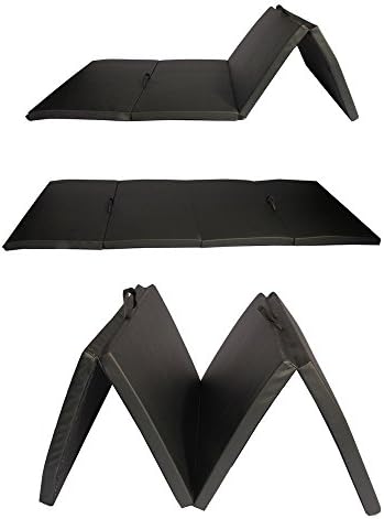 New 4'x8'x2" Thick Tumbling Mat - Folding Panel Gymnastics Gym Exercise Yoga Martial Arts Mat Pad R4 4 sides Crosslink PE Foam Core (Black)