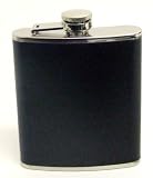 from Prima STAINLESS STEEL BLACK HIP FLASK WITH PU LEATHER WRAPPED