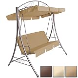 Balancelle de jardin Beige - 3 places, 202cm x 126cm x 205,5cm DIVERSES COULEURS AU CHOIXpar Jago