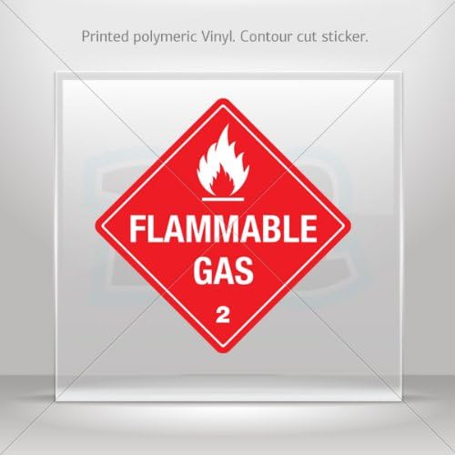 Decal Stickers Hazard Classification Class 2 Gases: Flammable Gas Motorbike Weatherproof 0500 X8835