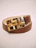 LEATHEROCK STONE BUCKLE WITH CROCODILE EMBOSSED LEATHER BELT