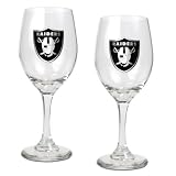 Oakland Raiders Set of 2 Wine Glasses