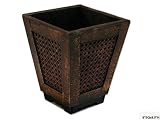 8 in. square Taprd Planter Flat Bamboo Weave