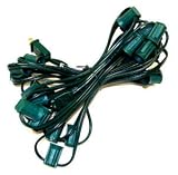 25 Light Empty Green Wire C9 Intermediate Screw (E17) Base String Christmas Holiday Light Bulb Set