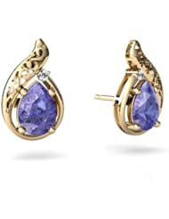 Genuine Tanzanite 14kt Yellow Gold Filligree Earrings