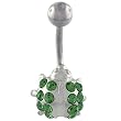 Belly Button Rings Light Green Crystal Ladybug Belly Navel Ring Body Jewelry