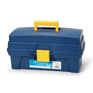 Darice-14-Inch-2-Tray-Storage-Box-Petroleum-Blue