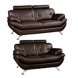 3 & 2 Seater Luxury Brown Leather Lazio Sofas