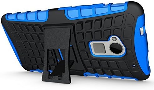 HTC ONE M9 Case, Heavy Duty Dual Layer Armor Hard Case For HTC One M9 - Shock Resistant Inner Hard Protector Cover with Premium Quality Silicone Outter Skin + Kickstand - Black / Blue