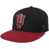 Zephyr Indiana Hoosiers Black-Crimson Logo Chopped 32/5 Fitted Hat (7 1/2)
