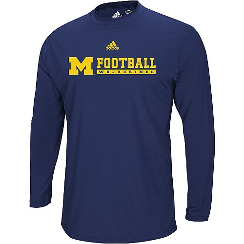 Adidas Michigan Wolverines AdiBody Long Sleeve Crew Tee