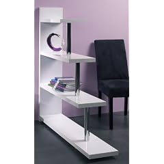 Pharao24 Raumteiler-Regal hochglanz weiss Antar