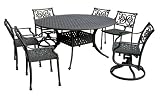 The Stanton Collection 6-Person All Welded Cast Aluminum Patio Furniture Dining Set With 60 Table